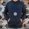 Winnipeg Jets unisex hoodie in blue and white, featuring the team’s logo with a Happy New Year 2025 edition design