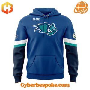 Unique 3D-designed Worcester Railers Uniform Icecats Logo Hoodie, blending artistic visuals with everyday wear.