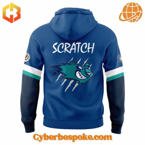 Unique 3D-designed Worcester Railers Uniform Icecats Logo Hoodie, blending artistic visuals with everyday wear.