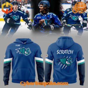 Unique 3D-designed Worcester Railers Uniform Icecats Logo Hoodie, blending artistic visuals with everyday wear.