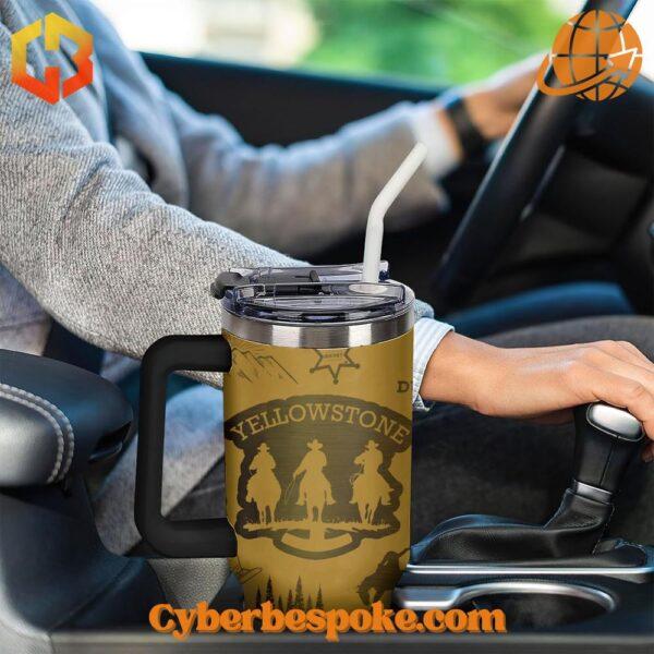 40oz Stanley tumbler featuring Yellowstone Dutton Ranch branding