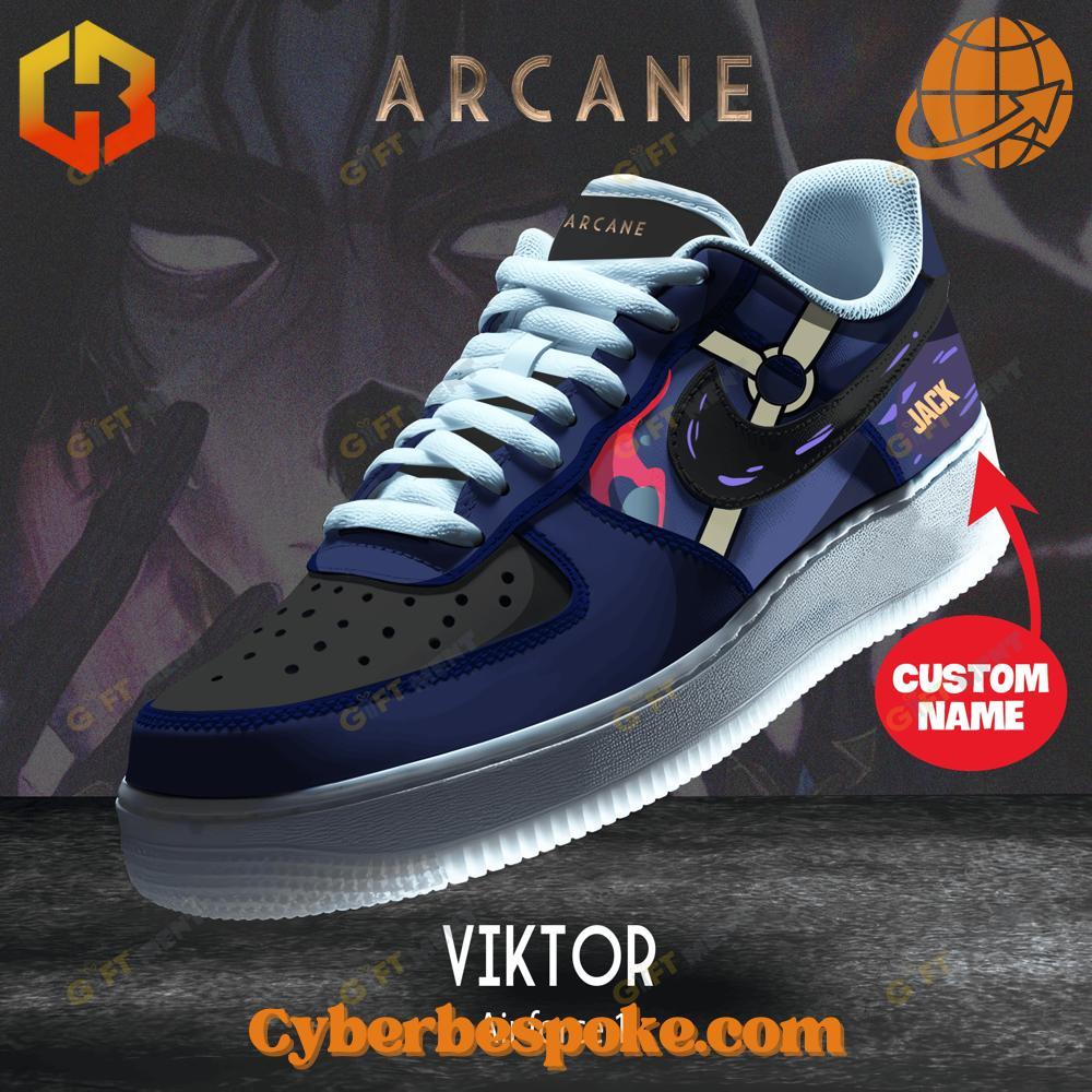 Arcane Viktor Nike Air Force A pair of Arcane Viktor Nike Air Force with white soles