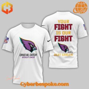 The Arizona Cardinals Beat Cancer Crucial Catch Shirt brings your style to life.