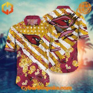 The Arizona Cardinals Tropical Stripes Hawaiian Shirt offers premium quality with a modern touch.