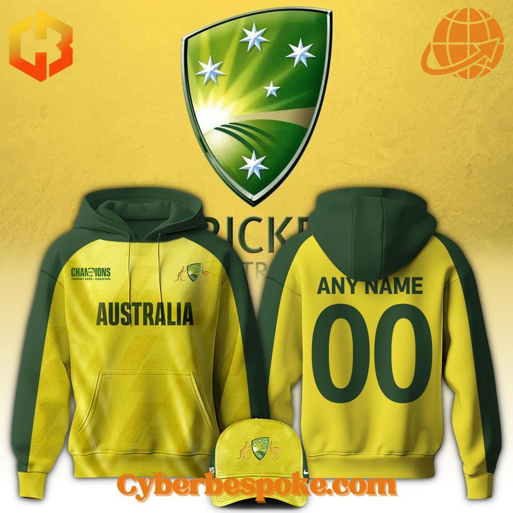 1 Australia National Cricket Icc 2025 Custom Hoodie The 1 Australia National Cricket Icc 2025 Custom Hoodie combines a modern fit, premium texture, and breathable comfort