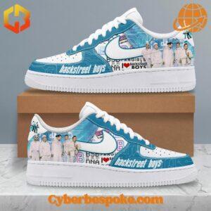 A pair of Backstreet Boys In My Dna Nike Air Force with a minimalist design