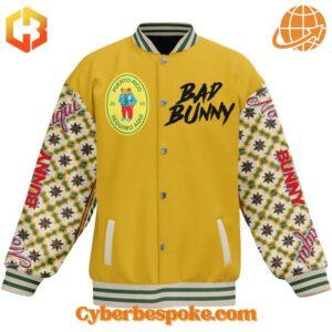 Express yourself with the Bad Bunny DebÍ Tirar Más Fotos Yellow Baseball Jacket – high-definition colors meet all-day comfort.