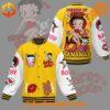 Premium Betty Boop Beware Of Apes Bearing Sweet Bananas Baseball Jacket featuring high-definition 3D prints and all-day comfort.