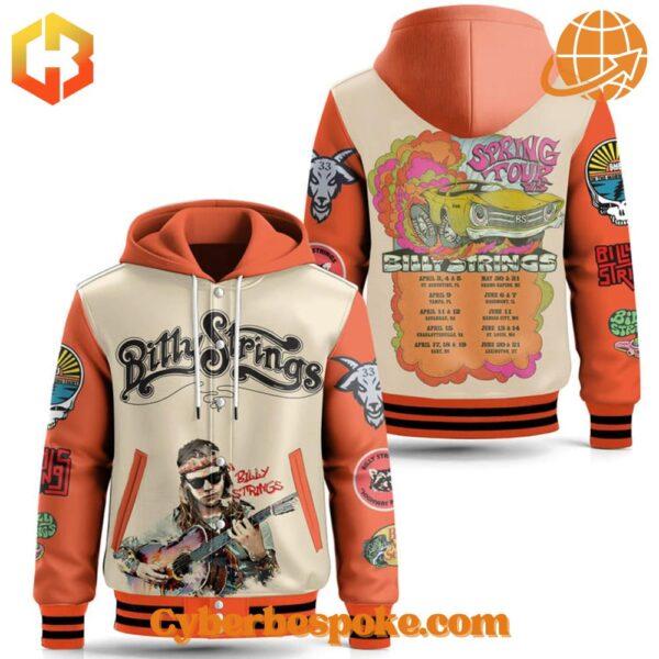 The perfect blend of style and comfort – Billy Strings Tour Hooded Baseball Jacket