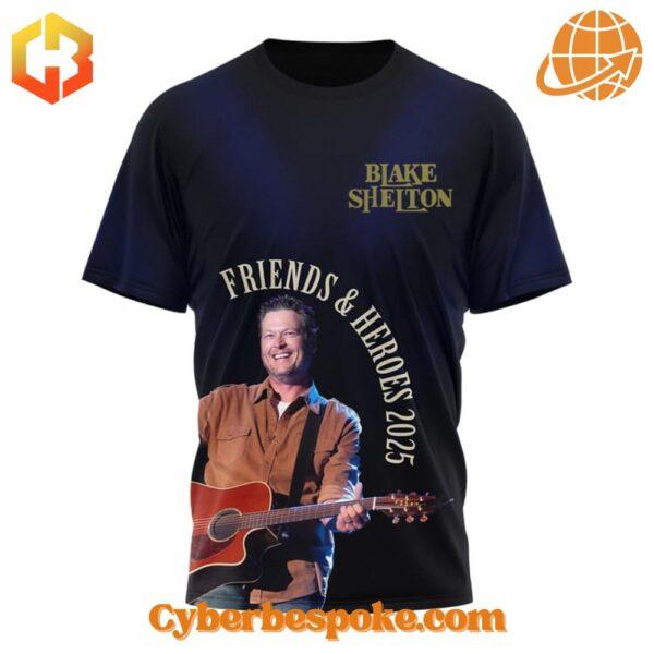 Break the boundaries of traditional fashion with the Blake Shelton Friends & Heroes Tour Shirt.