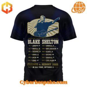 Break the boundaries of traditional fashion with the Blake Shelton Friends & Heroes Tour Shirt.