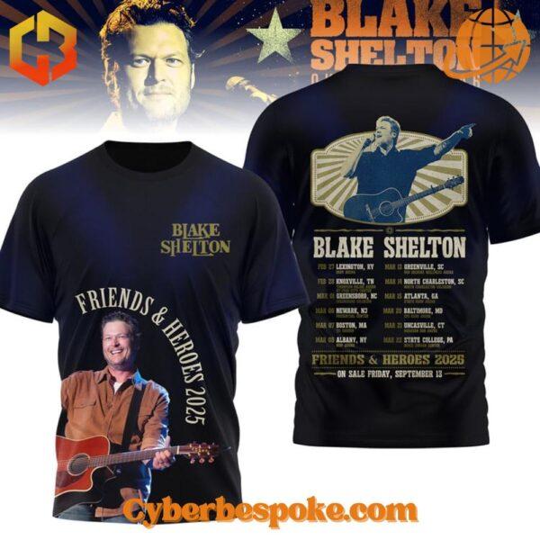 Break the boundaries of traditional fashion with the Blake Shelton Friends & Heroes Tour Shirt.