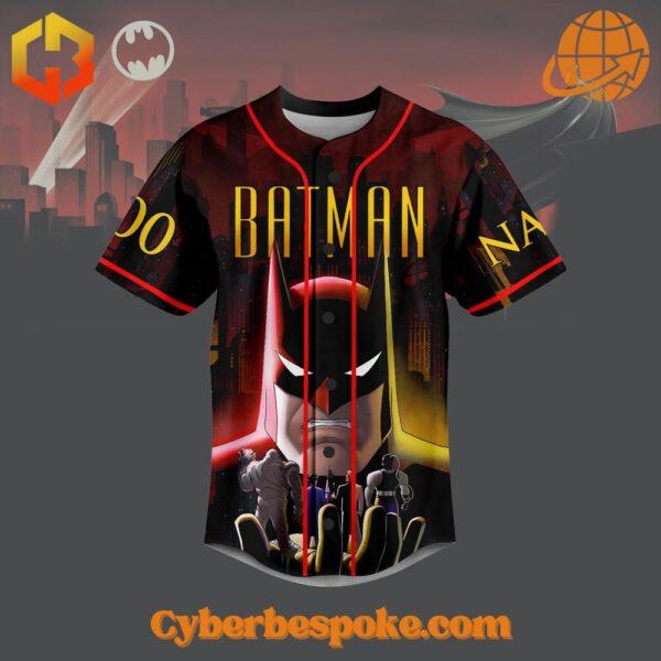 Experience fashion in a new dimension with the Caped Crusader The Batman Baseball Jersey – wear the unexpected.