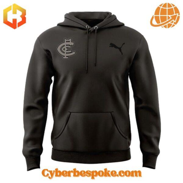 Wear the extraordinary with the Carlton Fc Black Hoodie – hyper-detailed 3D prints that last.