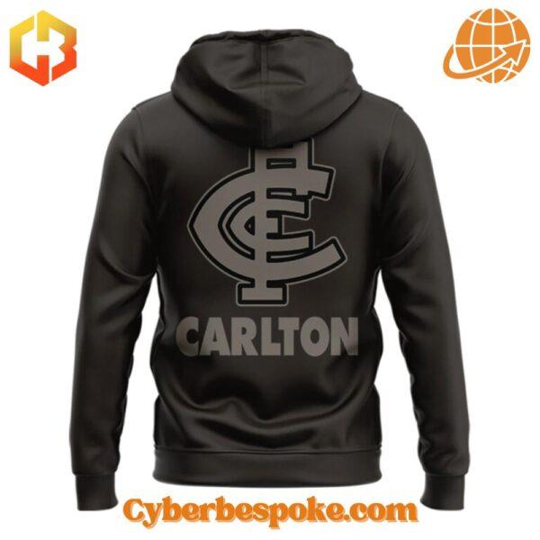 Wear the extraordinary with the Carlton Fc Black Hoodie – hyper-detailed 3D prints that last.