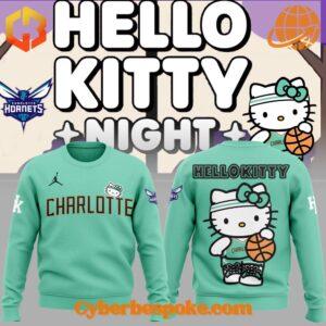 Versatile Charlotte Hornets Hello Kitty Sweatshirt designed for everyday wear and effortless style.