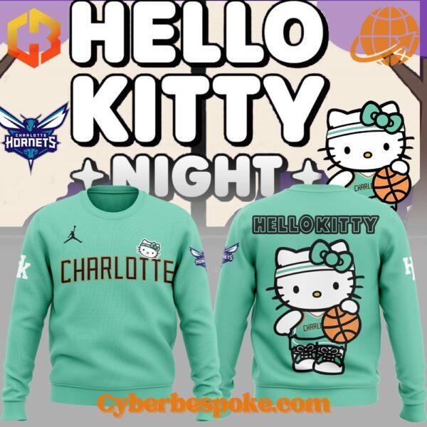 Versatile Charlotte Hornets Hello Kitty Sweatshirt designed for everyday wear and effortless style.