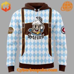 The Cincinnati Cyclones Zinzinnati Steins Jersey Hoodie delivers softness, breathability, and vibrant all-over prints.