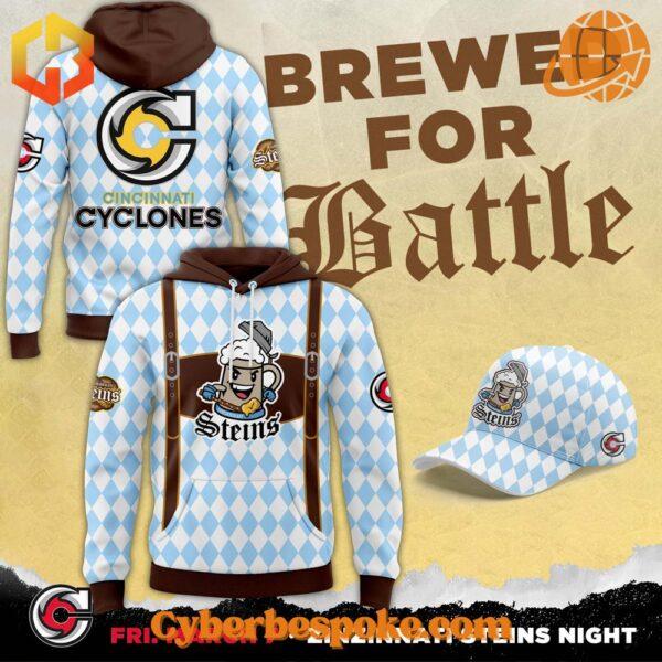 The Cincinnati Cyclones Zinzinnati Steins Jersey Hoodie delivers softness, breathability, and vibrant all-over prints.