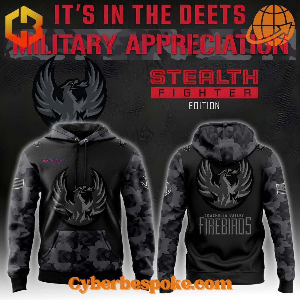 Coachella Valley Firebirds Stealth Fighter Military Hoodie The Coachella Valley Firebirds Stealth Fighter Military Hoodie is your new go-to for effortless style.