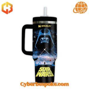 Colorful Darth Vader Star Wars Stanley Tumbler with tropical floral patterns and short sleeves