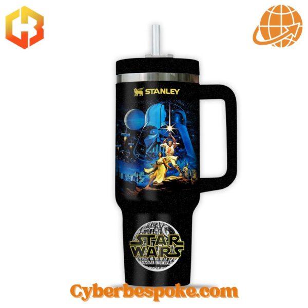 Colorful Darth Vader Star Wars Stanley Tumbler with tropical floral patterns and short sleeves