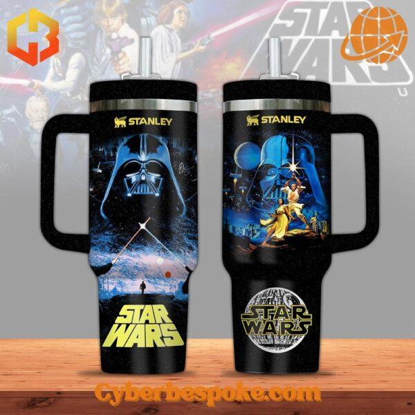 Colorful Darth Vader Star Wars Stanley Tumbler with tropical floral patterns and short sleeves