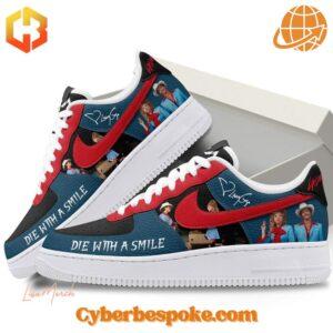 Elevate your footwear game with the sleek and stylish Die With A Smile Lady Gaga Bruno Mars Nike Air Force Shoes