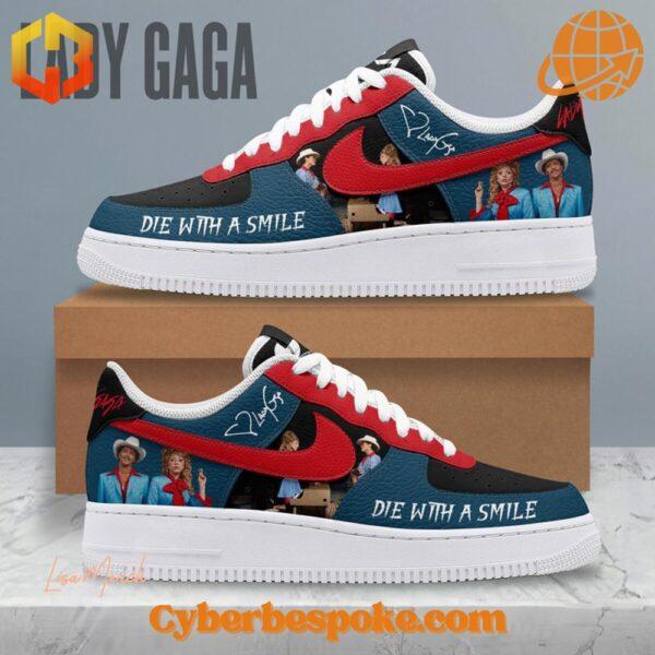 Elevate your footwear game with the sleek and stylish Die With A Smile Lady Gaga Bruno Mars Nike Air Force Shoes