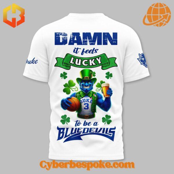 Duke Blue Devil Damn It's Feel Lucky Shirt Classic cotton apparel with a comfortable fit
