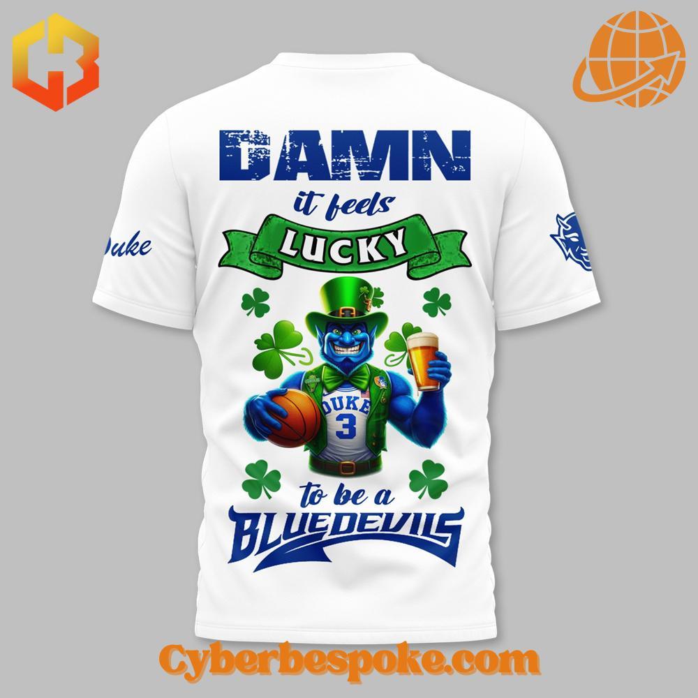 Duke Blue Devil Damn It's Feel Lucky Shirt Duke Blue Devil Damn It's Feel Lucky Shirt Classic cotton apparel with a comfortable fit