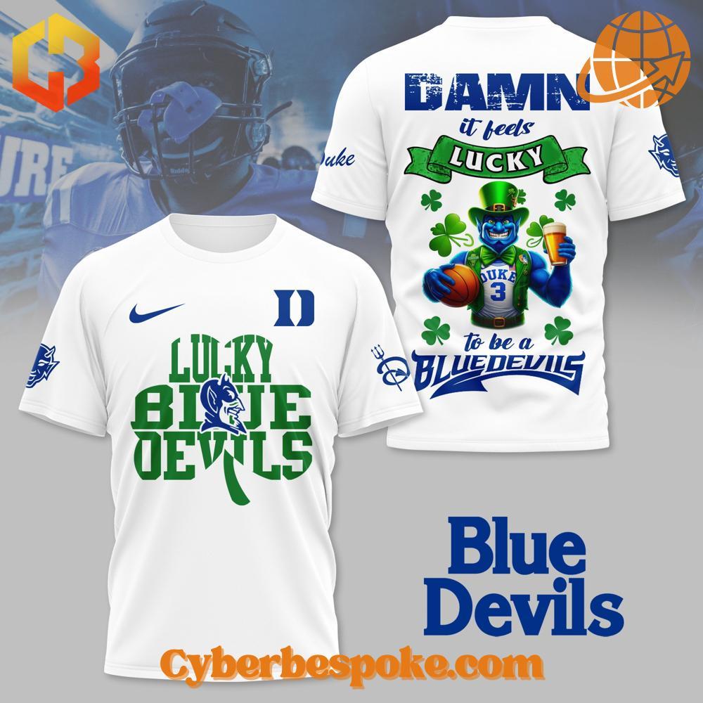 Duke Blue Devil Damn It's Feel Lucky Shirt Duke Blue Devil Damn It's Feel Lucky Shirt Classic cotton apparel with a comfortable fit