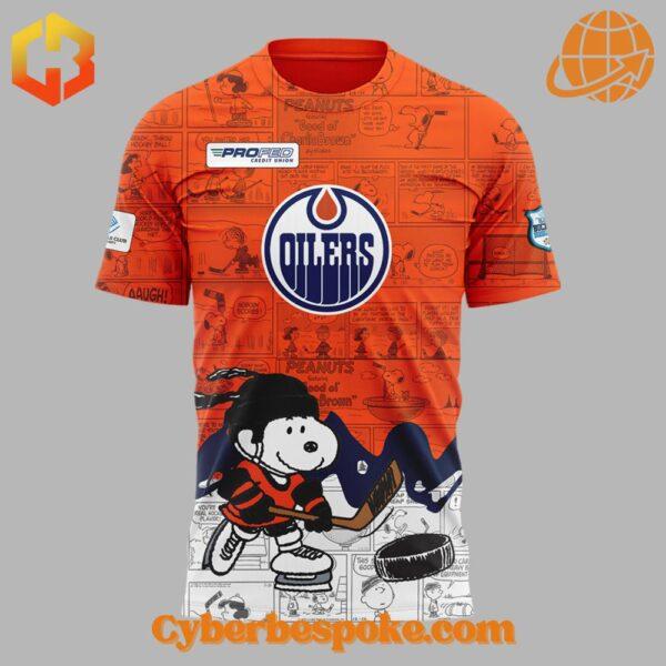 Lightweight and comfortable Edmonton Oilers Th Anniversary Of Peanuts Shirt perfect for everyday wear