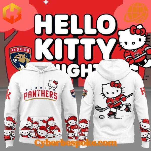 Wear the extraordinary with the Florida Panthers Hello Kitty Hoodie – hyper-detailed 3D prints that last.