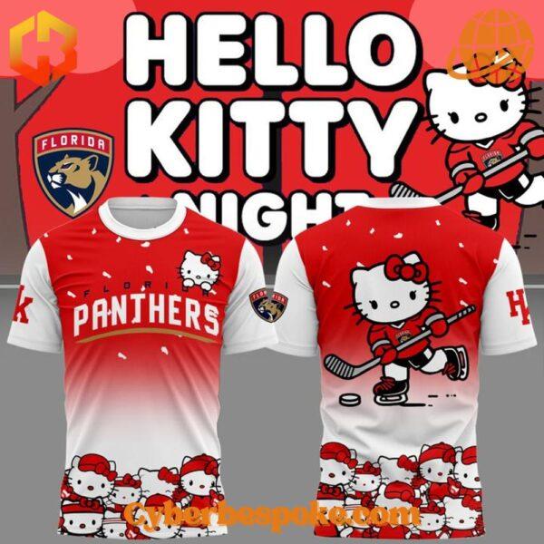 A soft cotton Florida Panthers Hello Kitty Hoodie eaturing a minimalist design.