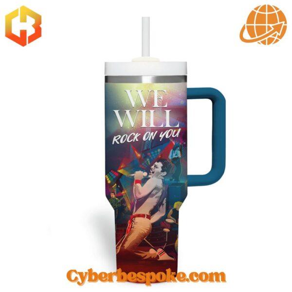 Freddie Mercury Queen We Will Rock You Tumbler Oz – bold, high-definition prints that last, keeping your drinks hot or cold.