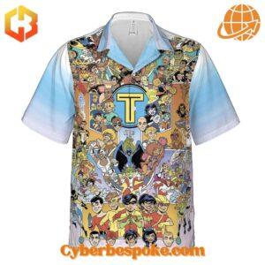 Experience fashion in a new dimension with the Go Team Titan Teen Titans Hawaiian Shirt – wear the unexpected.