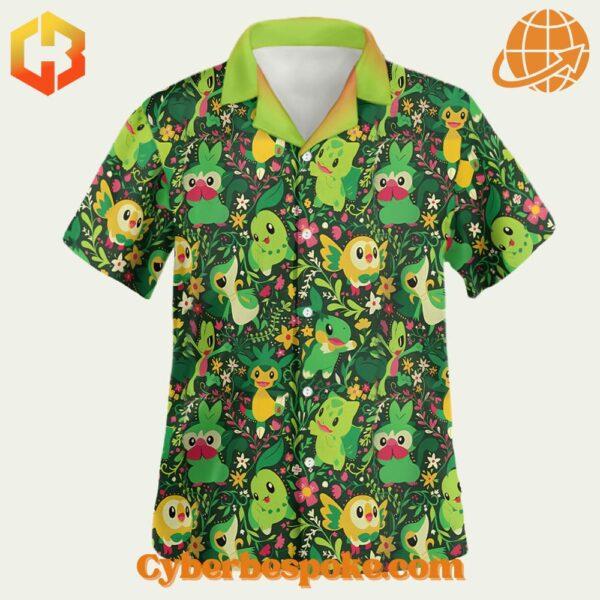 Soft and Classic Style with an Grass Pokemon Summer Hawaiian Shirt