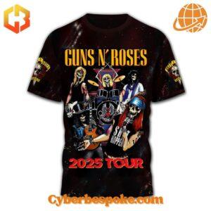 Unisex Guns N' Roses Tour Shirt simple design, easy to style