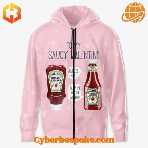 Take your style beyond the ordinary – the Heinz Tomato Ketchup To My Saucy Valentine Shirt brings 3D designs to life.