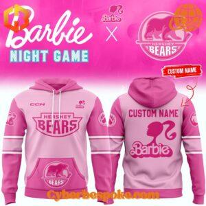 The Hershey Bears Barbie Custom Hoodie delivers softness, breathability, and vibrant all-over prints.