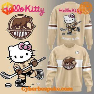 A soft cotton Hershey Bears Hello Kitty Hoodie eaturing a minimalist design.