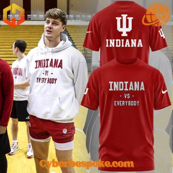 The Indiana Hoosiers Men Basketball Vs Everybody Hoodie offers premium quality with a modern touch.