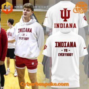 The Indiana Hoosiers Men Basketball Vs Everybody Hoodie offers premium quality with a modern touch.