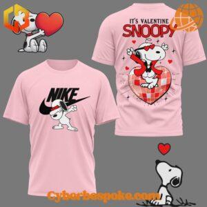 Break the boundaries of traditional fashion with the It's Valentine Snoopy Nike Shirt.