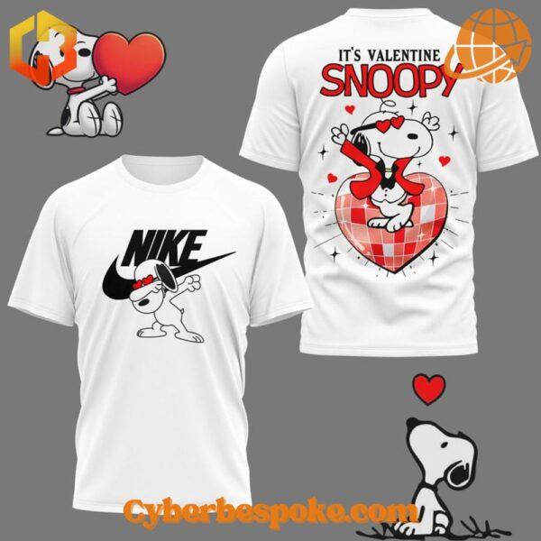 Break the boundaries of traditional fashion with the It's Valentine Snoopy Nike Shirt.