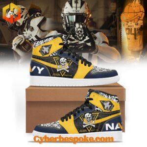 The Jolly Rogers Navy Midshipmen Air Jordan High is designed for all-day wear with a standout look.