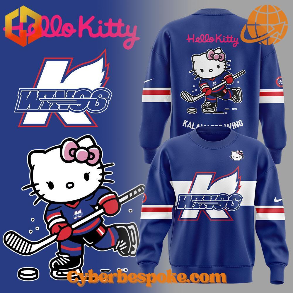Kalamazoo Wings Hello Kitty Hoodie Kalamazoo Wings Hello Kitty Hoodie features breathable fabric and all-over dye-sublimation prints.
