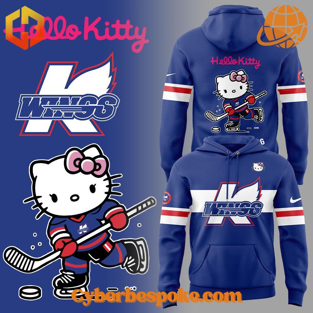 Kalamazoo Wings Hello Kitty Hoodie Kalamazoo Wings Hello Kitty Hoodie features breathable fabric and all-over dye-sublimation prints.