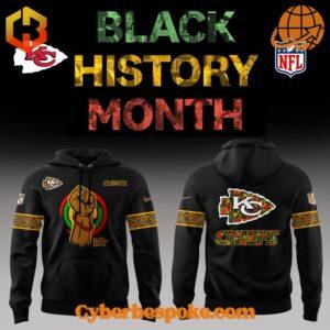 Experience fashion in a new dimension with the Kansas City Chiefs Black History Month Hoodie – wear the unexpected.